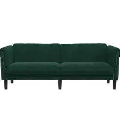 vidaXL Soffa 3-sits mörkgrön sammet