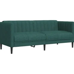 vidaXL Soffa 2-sits mörkgrön tyg