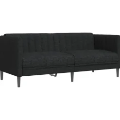 vidaXL Soffa 2-sits svart tyg