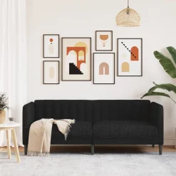 vidaXL Soffa 2-sits svart tyg