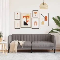 Discount vidaXL Soffa 2-sits tyg Taupe