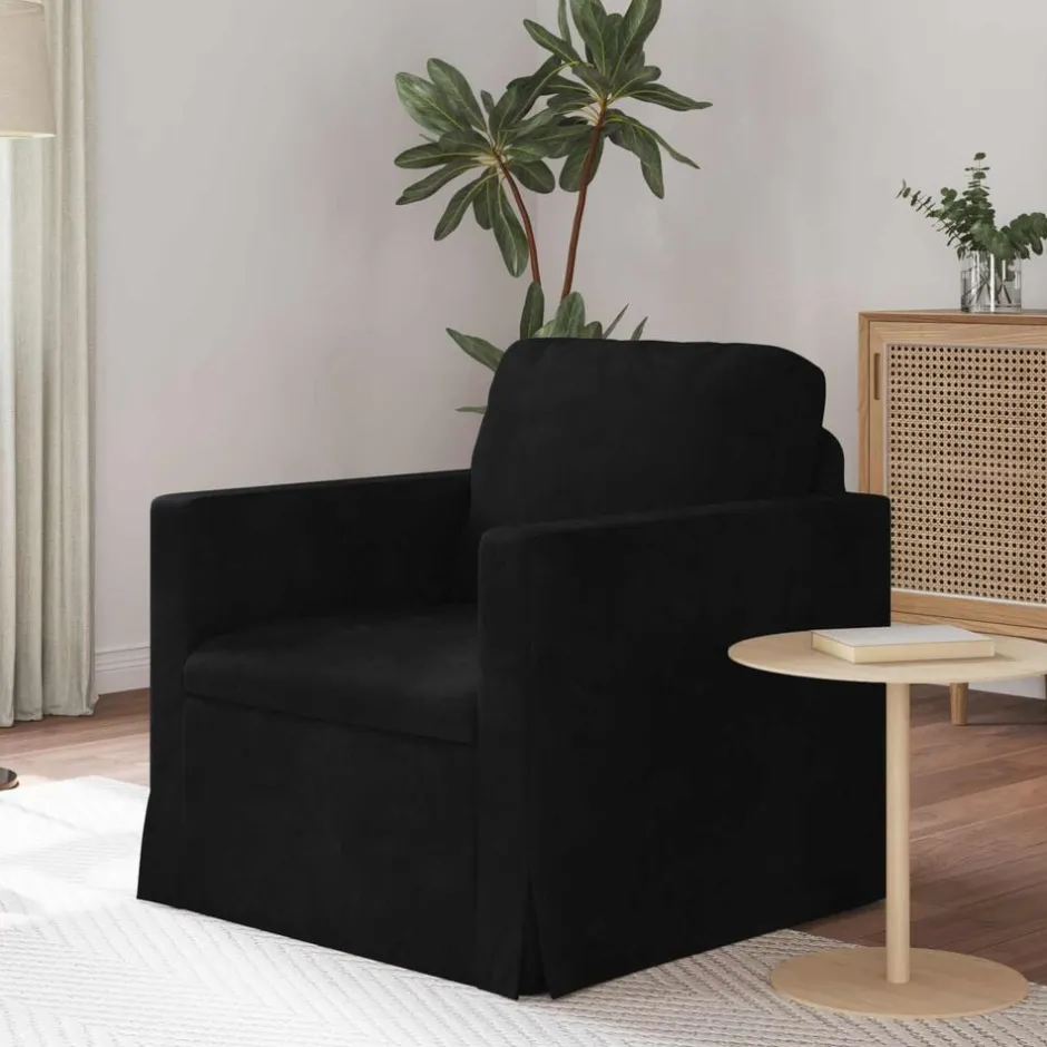 Best vidaXL Soffa 78 x 78 x 80 cm Sammet Svart