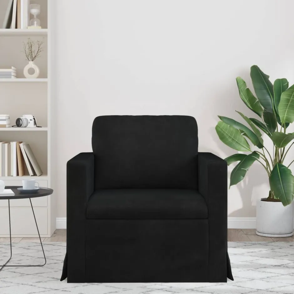 Best vidaXL Soffa 78 x 78 x 80 cm Sammet Svart