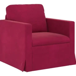 Online vidaXL Soffa 78 x 78 x 80 cm Sammet Vinröd