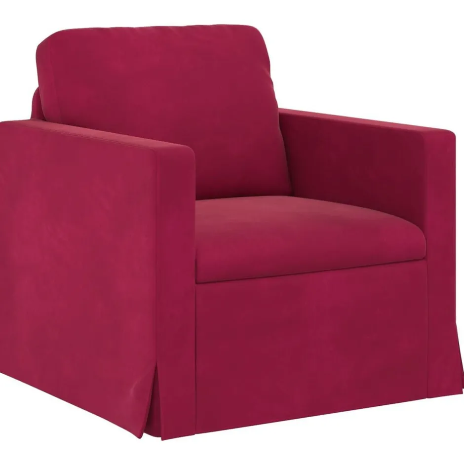 Online vidaXL Soffa 78 x 78 x 80 cm Sammet Vinröd