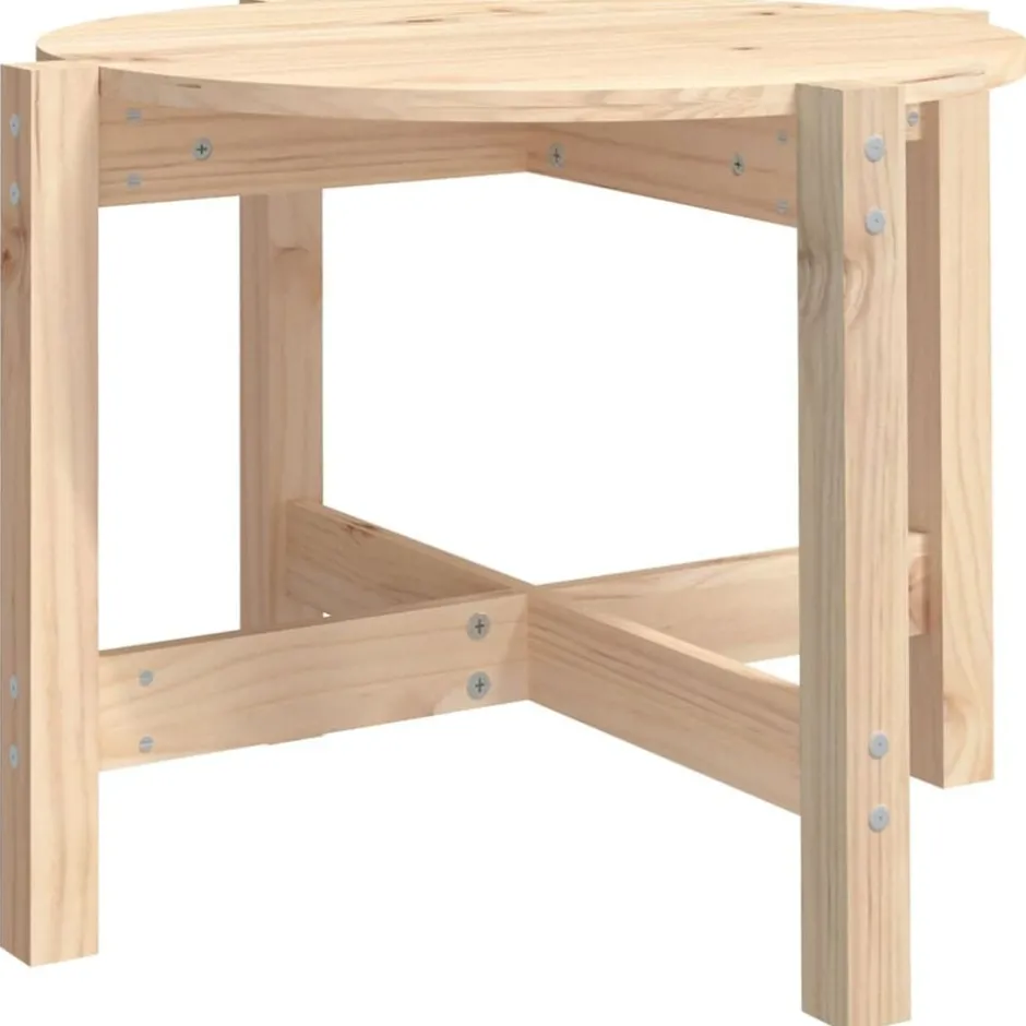 vidaXL Soffbord Ø 62,5x45 cm massiv furu Naturfärg