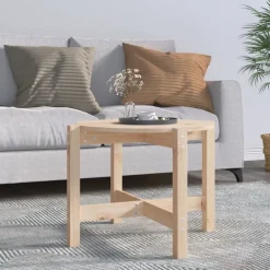 vidaXL Soffbord Ø 62,5x45 cm massiv furu Naturfärg
