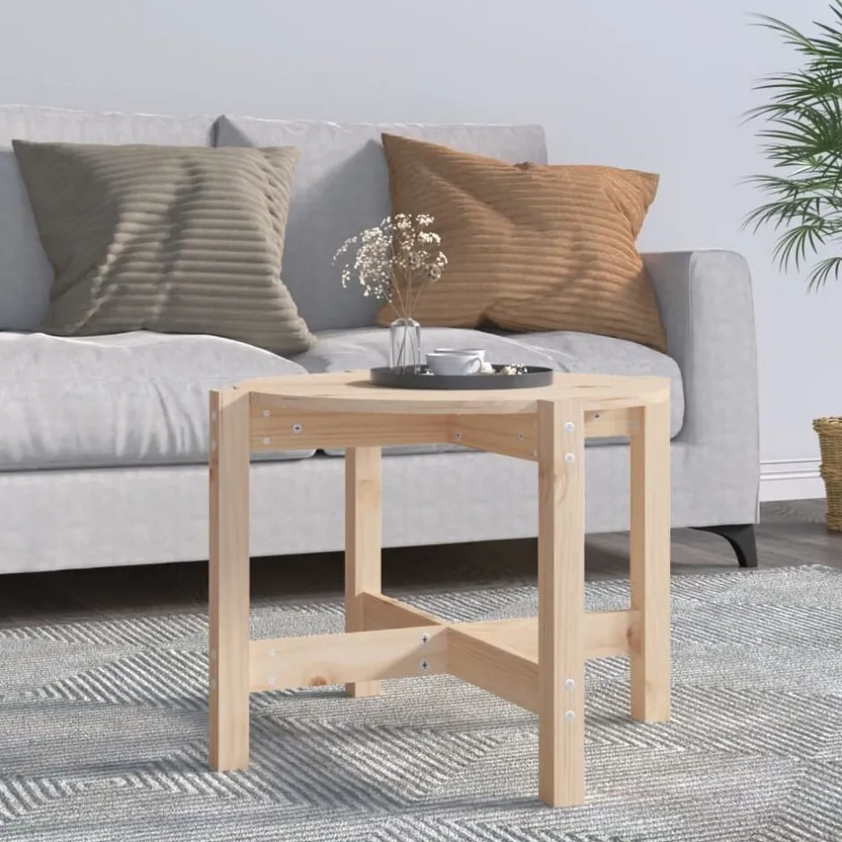 vidaXL Soffbord Ø 62,5x45 cm massiv furu Naturfärg