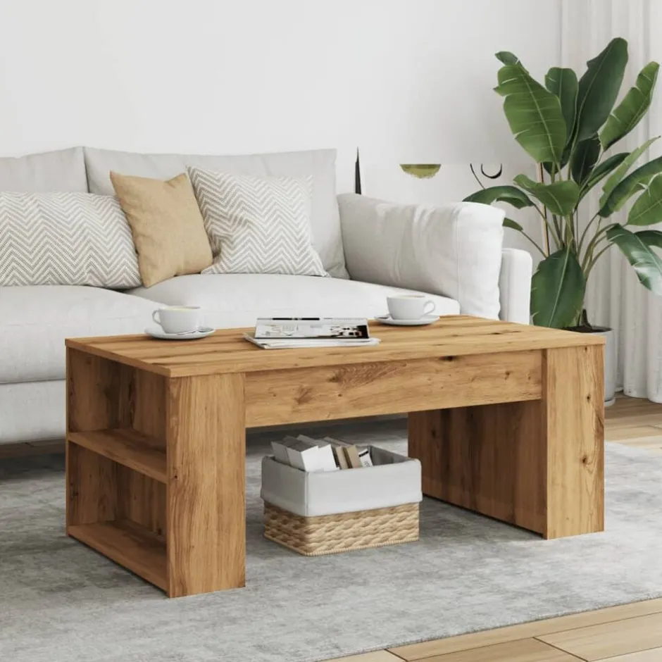 vidaXL Soffbord 102x55x42 cm konstruerat trä artisan ek