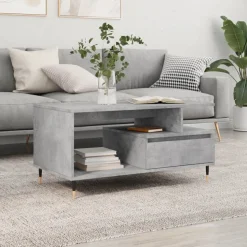 vidaXL Soffbord betonggrå 90x49x45 cm konstruerat trä