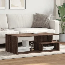 vidaXL Soffbord brun ek 102x55x35 cm konstruerat trä