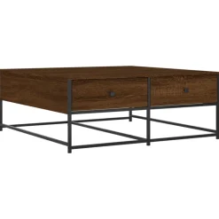 vidaXL Soffbord brun ek 100x99x40 cm konstruerat trä