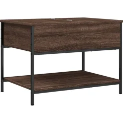 vidaXL Soffbord brun ek 70x50x50 cm konstruerat trä och metall