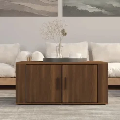 vidaXL Soffbord brun ek 80x50x36 cm konstruerat trä