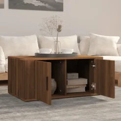 vidaXL Soffbord brun ek 80x50x36 cm konstruerat trä