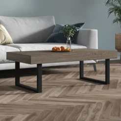 vidaXL Soffbord grå och svart 120x60x40 cm MDF och järn