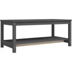 Hot vidaXL Soffbord 110x55x45 cm massiv furu Grå