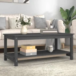 Hot vidaXL Soffbord 110x55x45 cm massiv furu Grå
