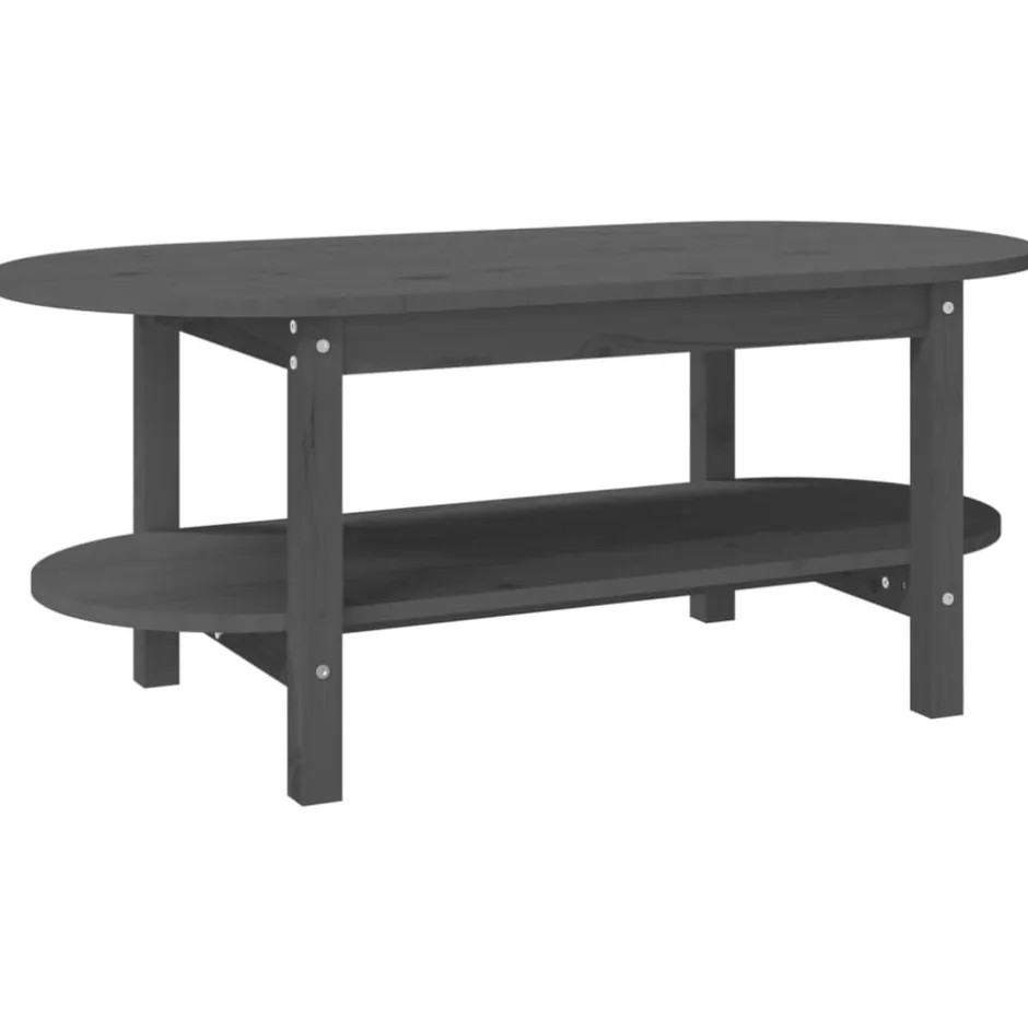 Discount vidaXL Soffbord 110x55x45 cm massiv furu Grå