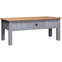 Hot vidaXL Soffbord 100x60x43,5 cm massiv furu panama Grå