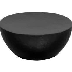 vidaXL Soffbord hamrad aluminium 70x30 cm svart