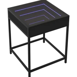 vidaXL Soffbord med Infinity LEDs svart 40x40x51 cm