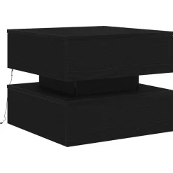 Sale vidaXL Soffbord med LED 50x50x40 cm Svart ek
