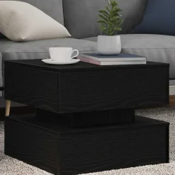 Sale vidaXL Soffbord med LED 50x50x40 cm Svart ek