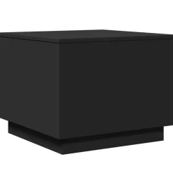 vidaXL Soffbord med LED svart 50x50x40 cm