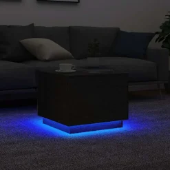 Hot vidaXL Soffbord med LED 50x50x40 cm Svart ek