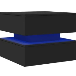 vidaXL Soffbord med LED svart 50x50x40 cm