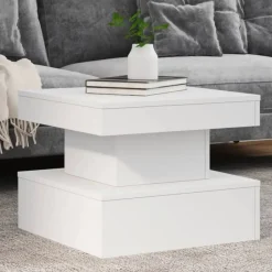 Sale vidaXL Soffbord med LED 50x50x40 cm Vit