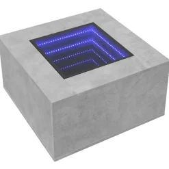 Outlet vidaXL Soffbord med LEDs 60x60x40 cm konstruerat trä Betonggrå