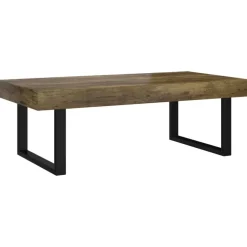 vidaXL Soffbord mörkbrun och svart 120x60x40 cm MDF och järn