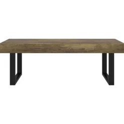 vidaXL Soffbord mörkbrun och svart 120x60x40 cm MDF och järn