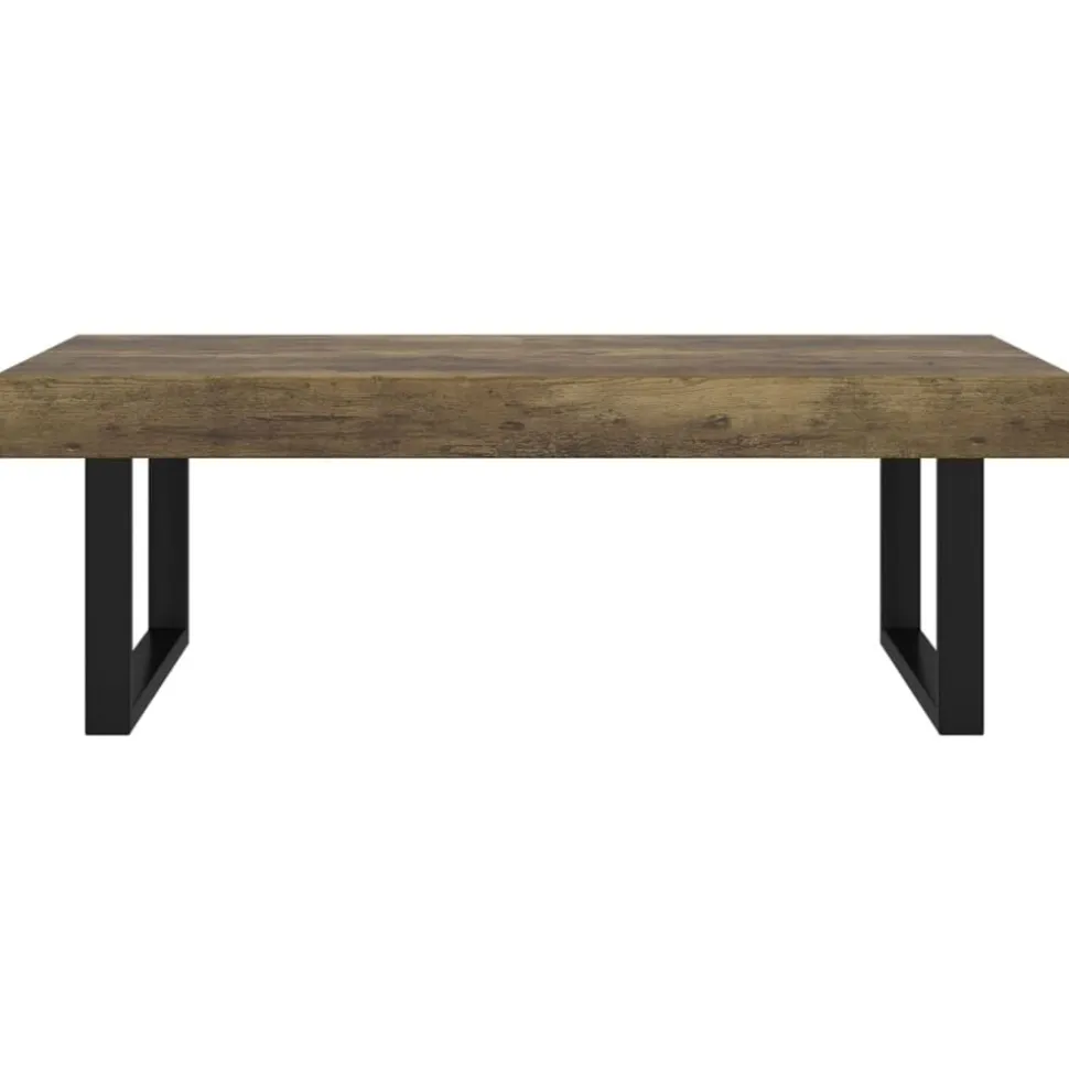 vidaXL Soffbord mörkbrun och svart 120x60x40 cm MDF och järn