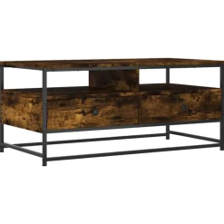 Discount vidaXL Soffbord 100x51x45 cm konstruerat trä Rökfärgad ek