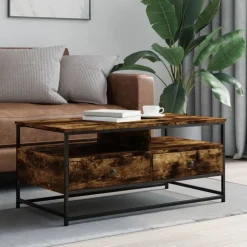 Discount vidaXL Soffbord 100x51x45 cm konstruerat trä Rökfärgad ek
