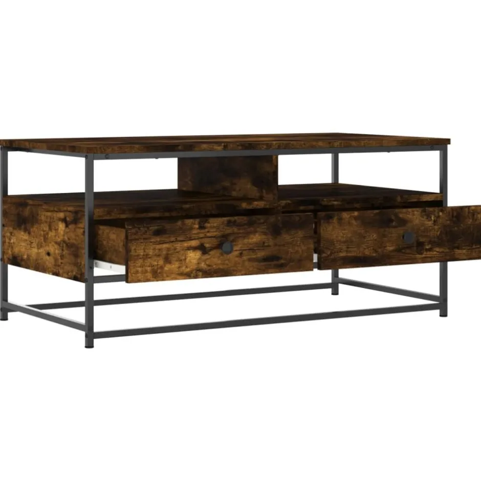 Discount vidaXL Soffbord 100x51x45 cm konstruerat trä Rökfärgad ek
