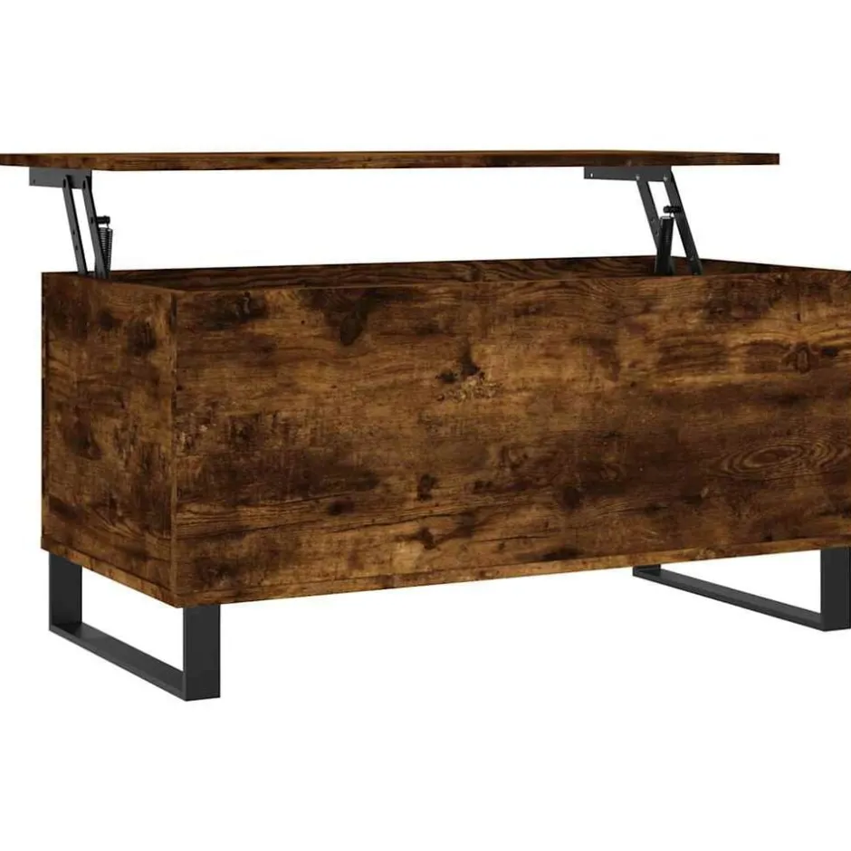 Outlet vidaXL Soffbord 90x44,5x45 cm konstruerat trä Rökfärgad ek