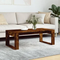 vidaXL Soffbord rökfärgad ek 102x50x35 cm konstruerat trä