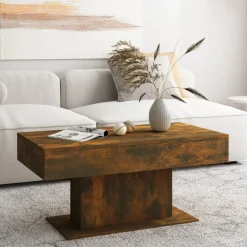 vidaXL Soffbord rökfärgad ek 96x50x45 cm konstruerat trä