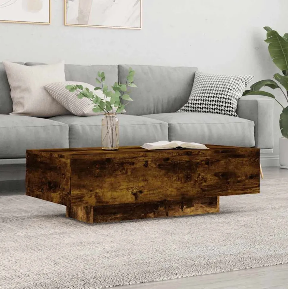 vidaXL Soffbord rökfärgad ek 100x49,5x31 cm konstruerat trä