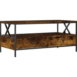 vidaXL Soffbord rökfärgad ek 100x51x45 cm konstruerat trä