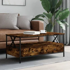 vidaXL Soffbord rökfärgad ek 100x51x45 cm konstruerat trä