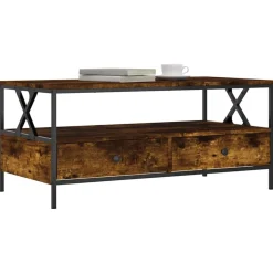 vidaXL Soffbord rökfärgad ek 100x51x45 cm konstruerat trä