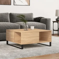 vidaXL Soffbord sonoma-ek 80x80x36,5 cm konstruerat trä