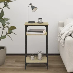 vidaXL Soffbord sonoma-ek 40x30x75 cm konstruerat trä