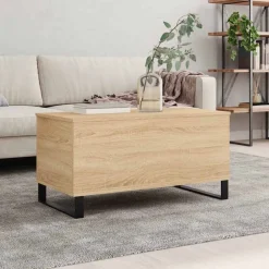 Hot vidaXL Soffbord sonoma-ek 90x44,5x45 cm konstruerat trä Sonoma ek