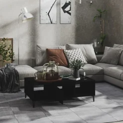 vidaXL Soffbord svart 103,5x60x35 cm konstruerat trä